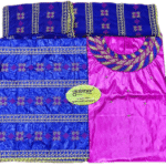 Fuchsia & Royal Blue Color Bazin For African Women D.N- 2268