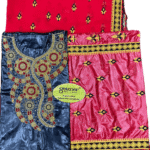 Black & Red Color Bazin For African Women D.N- 2270