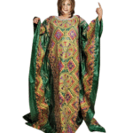 2022 Trendy African Designer Party Wear Embroidery Diamond Stone Work Bazin Getzner Kaftan For Women
