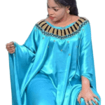100% Satin Silk Boubou For African Women D.N- 6044