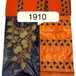 Black & Orange Color Bazin For African Women D.N- 1910