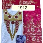 Sky Blue & Fuchsia Color Bazin For African Women D.N- 1912