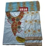 Sky Blue Color Bazin For African Women D.N- 1516