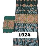 Green Color Embroidery Bazin For African Women D.N- 1924