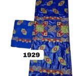 Royal Blue Color Embroidery Bazin For African Women D.N- 1929