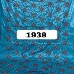 Turquoise Blue Color Embroidery Bazin For African Women D.N- 1938