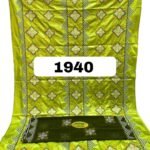 Parrot Green Color Embroidery Bazin For African Women D.N- 1940