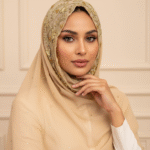 African Designer Gold Beaded Head Scarf for Women