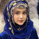 African Stunning Designer Gold Beaded Head Scarf for Women